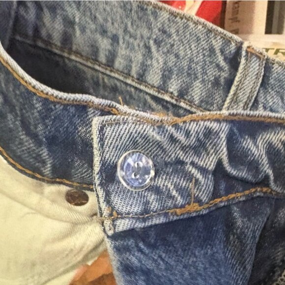 Reformation Jeans Nila Long Denim Skirt Galway 25 Crossover Waist Raw Hemline - Picture 11 of 14